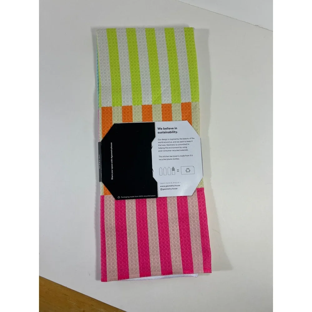 Geometry Kitchen Tea Towel Stripes Bold Multi 18 x 30